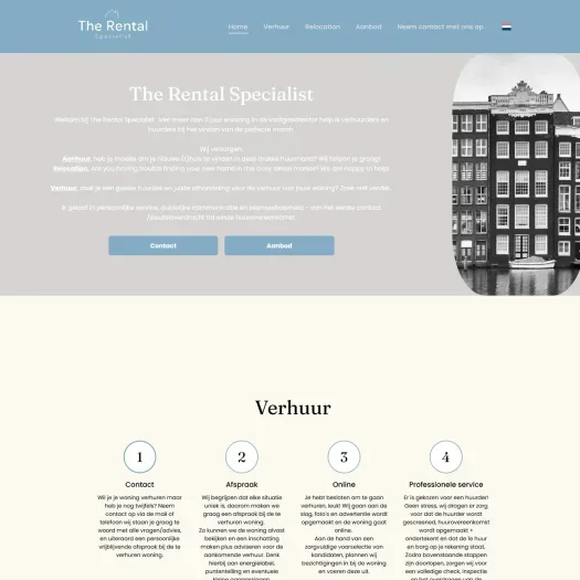 Screenshot van de website van www.the-rental-specialist.com