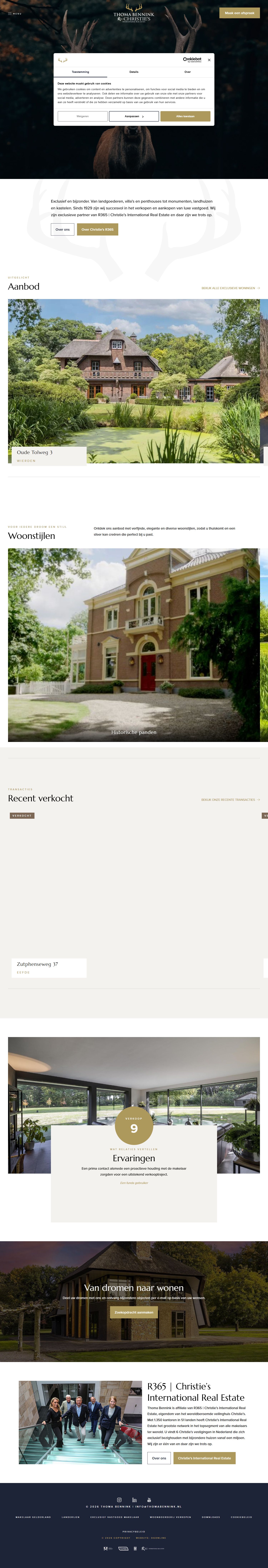 Screenshot der Website von www.thomabennink.nl