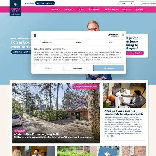 Capture d'écran du site web de www.thomapost.nl