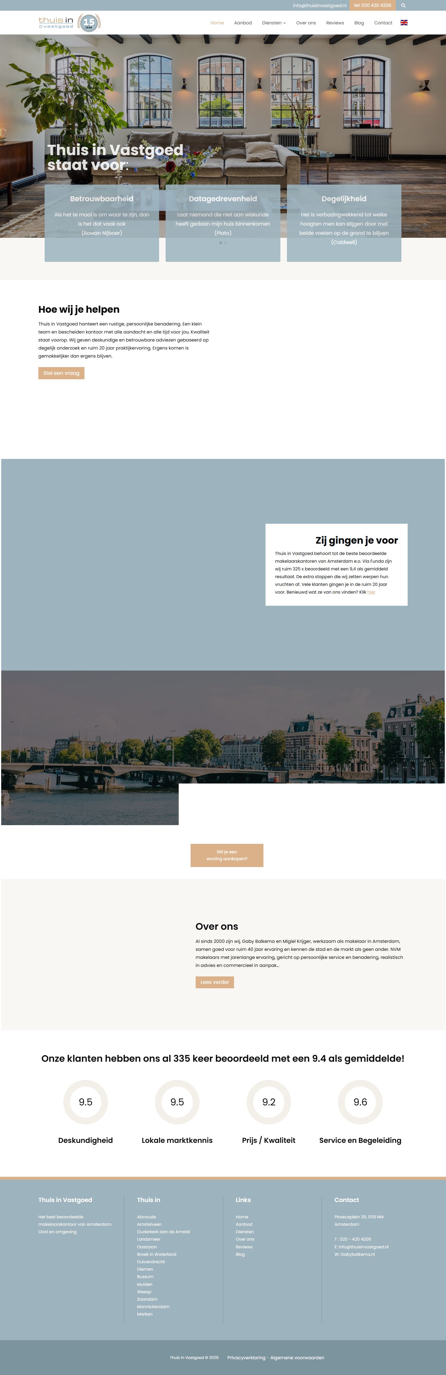 Screenshot of the website of www.thuisinvastgoed.nl