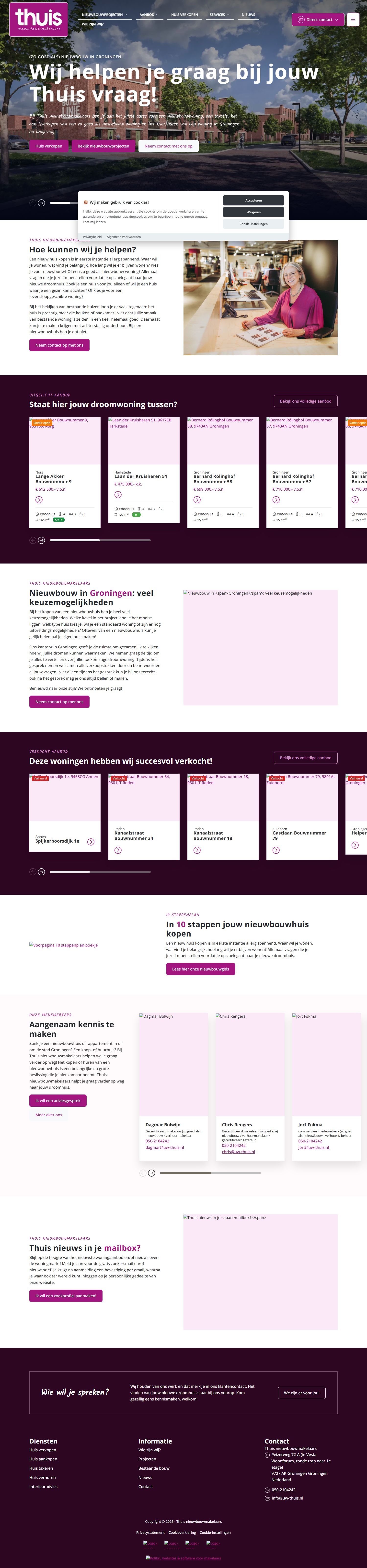 Screenshot der Website von www.uw-thuis.nl