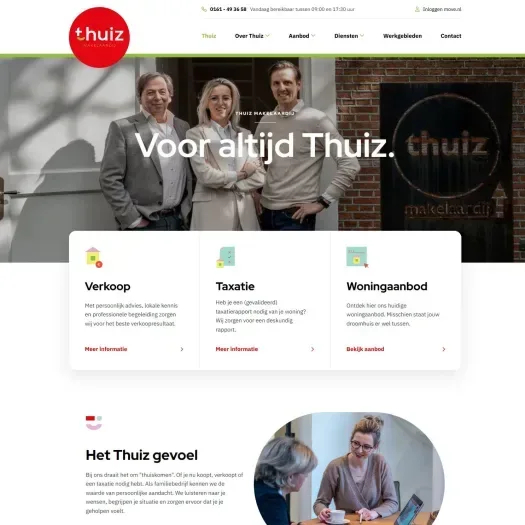Screenshot der Website von www.thuiz-makelaardij.nl