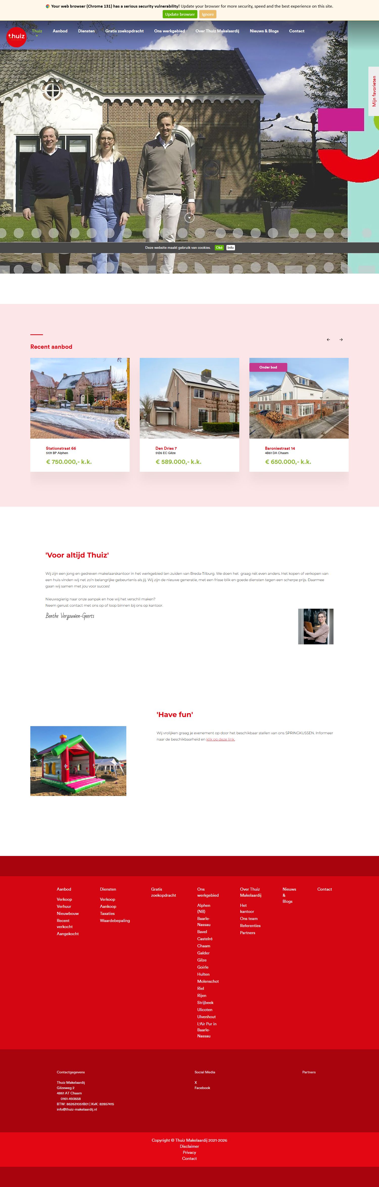 Screenshot van de website van www.thuiz-makelaardij.nl