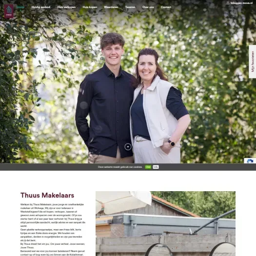 Screenshot van de website van www.thuusmakelaars.nl