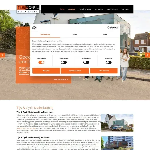 Screenshot van de website van www.tijsencyril.nl