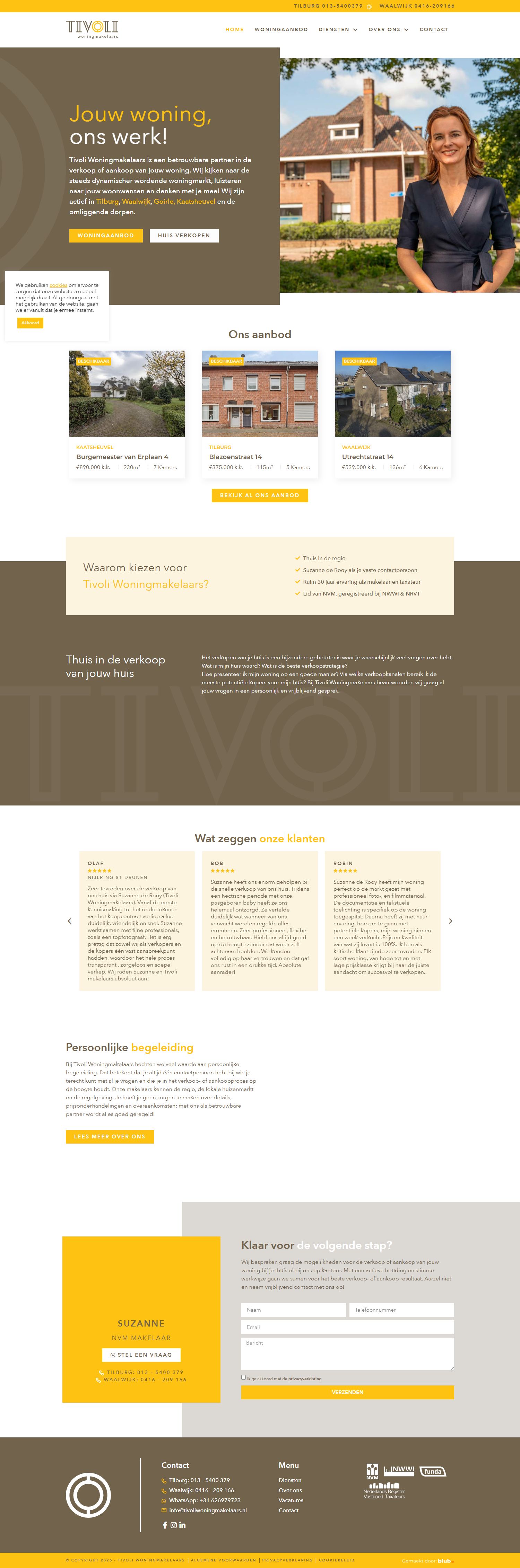 Screenshot der Website von www.tivoliwoningmakelaars.nl