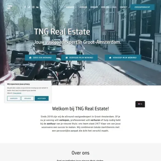 Capture d'écran du site web de tngre.nl