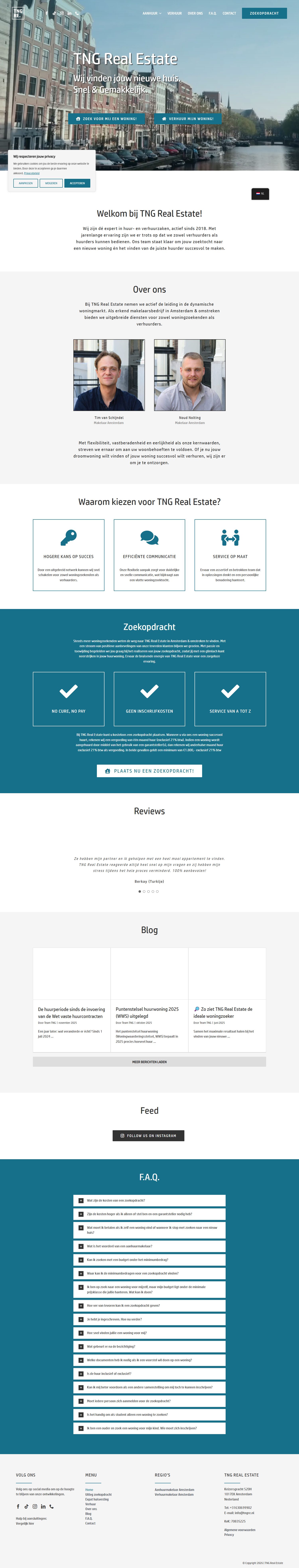 Screenshot van de website van tngre.nl