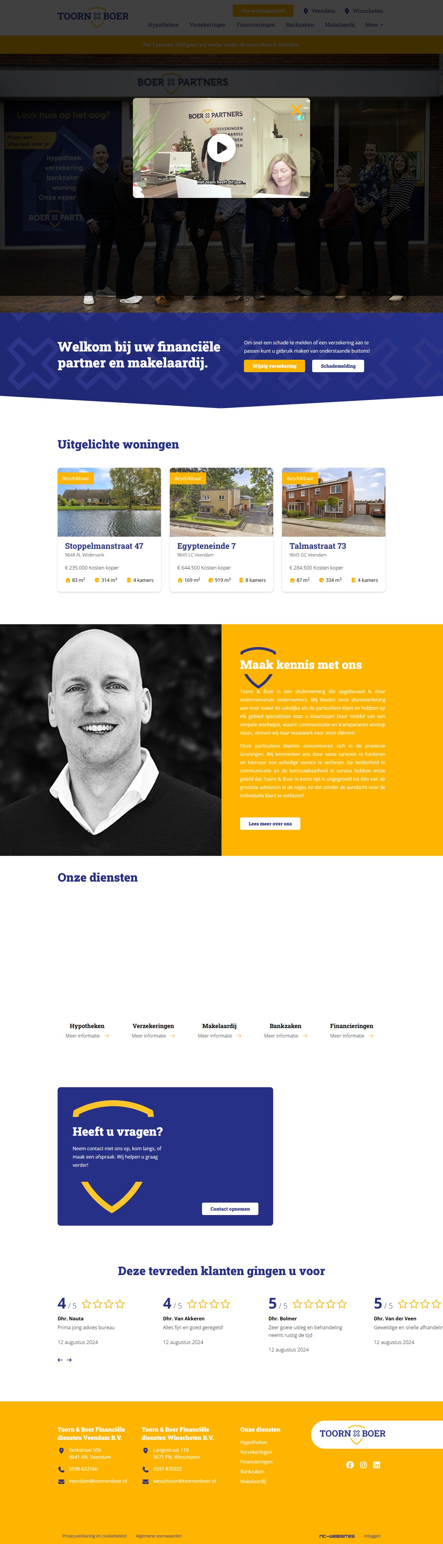 Screenshot der Website von www.toornenboer.nl