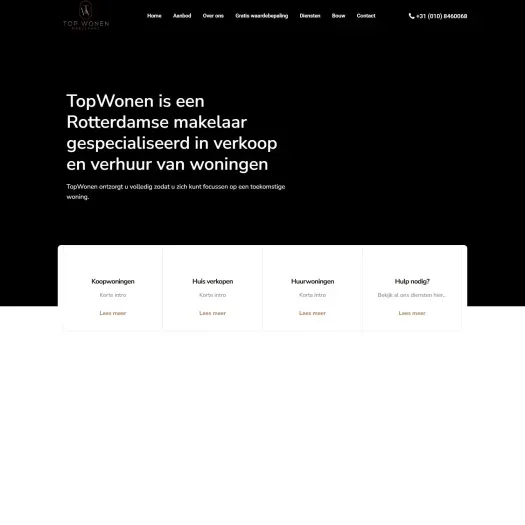 Screenshot der Website von www.top-wonen.nl