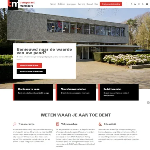 Screenshot van de website van www.tm-makelaars.nl