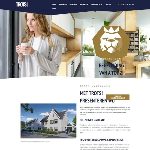 Capture d'écran du site web de www.trots-makelaars.nl