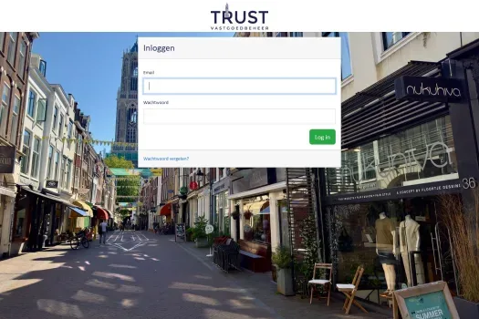Screenshot van de website van trustvastgoedbeheer.bloxs.com