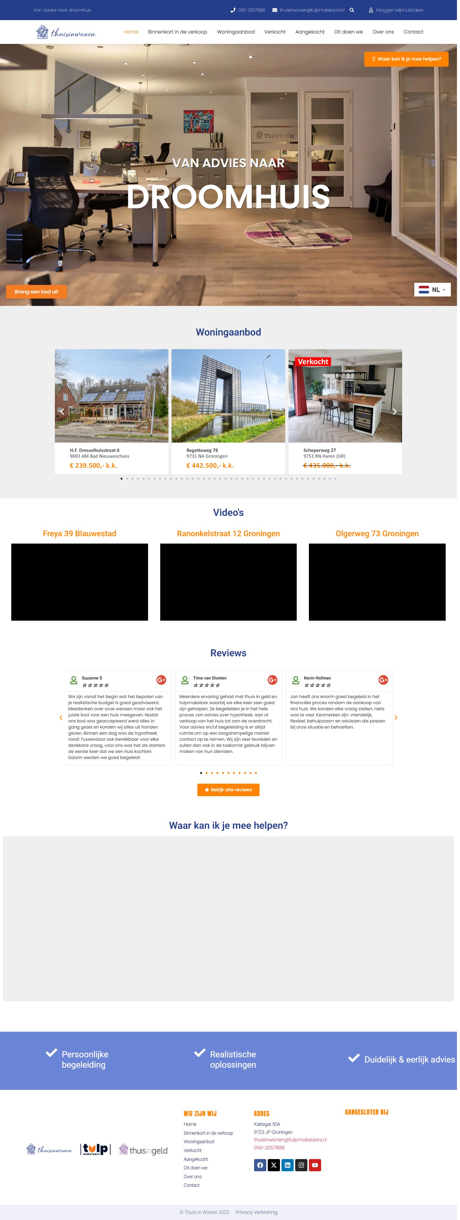 Capture d'écran du site web de www.thuisinwonen.nl