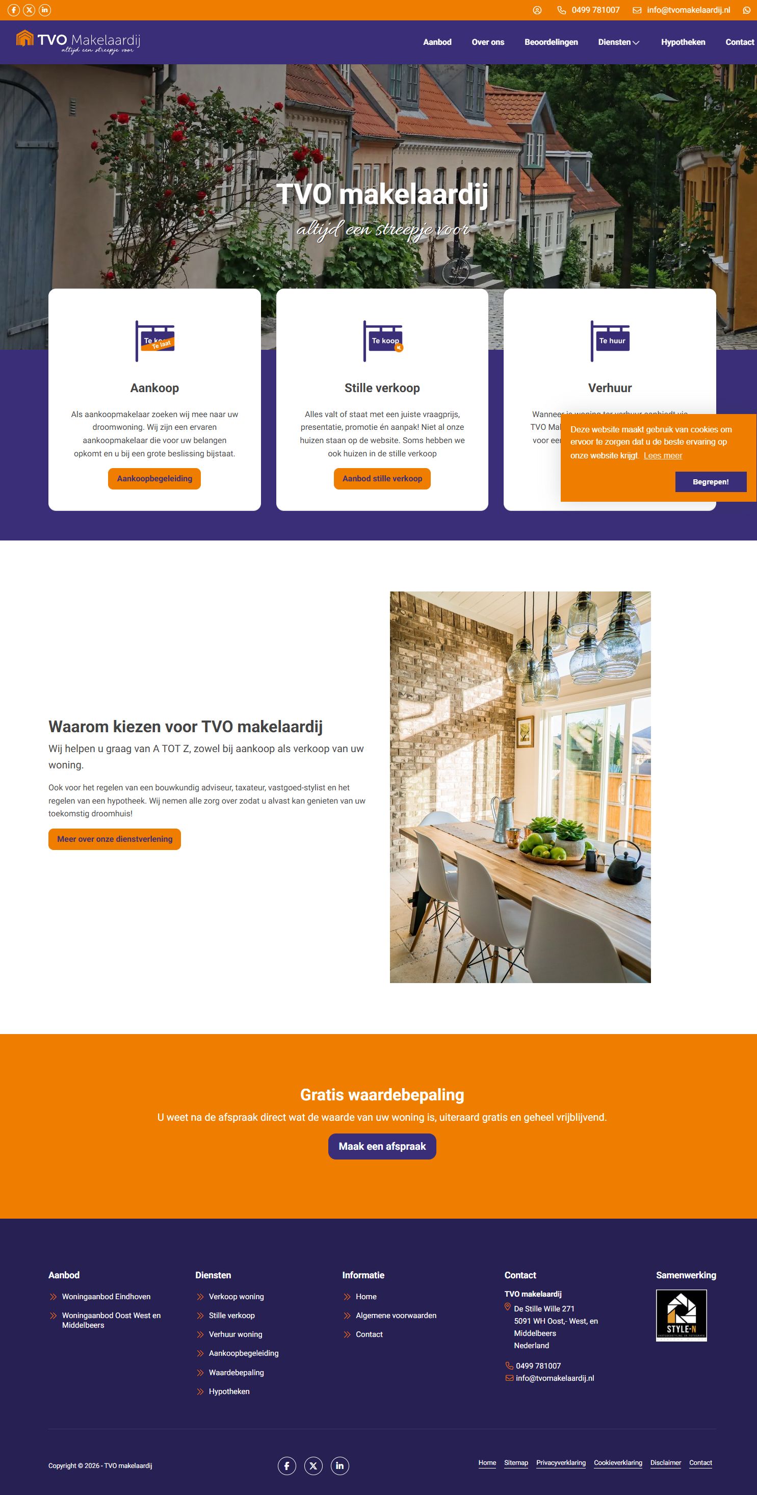 Screenshot der Website von www.tvomakelaardij.nl