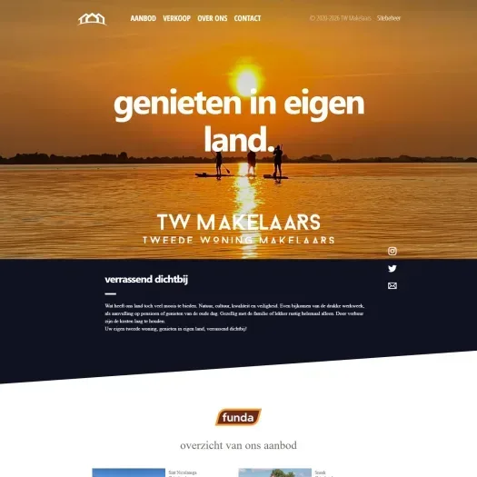 Screenshot of the website of www.twmakelaars.nl