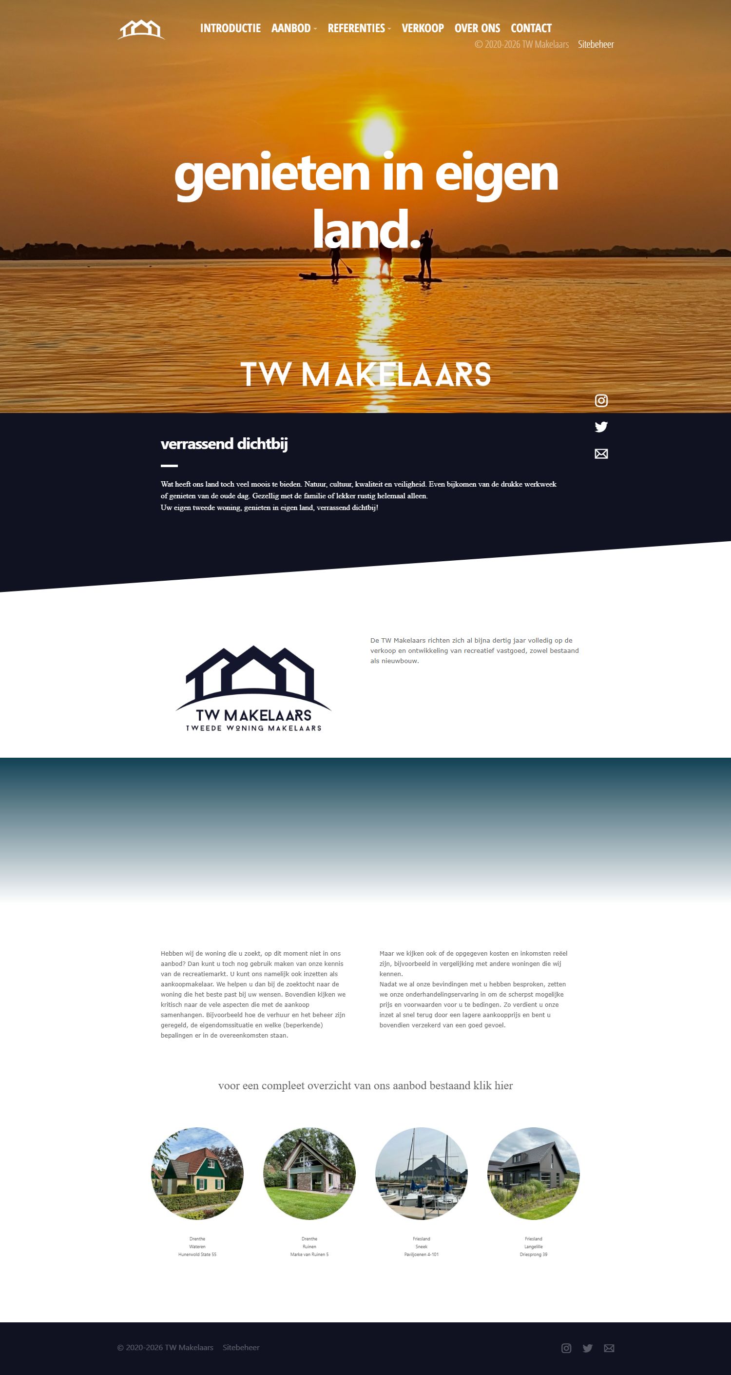 Screenshot of the website of www.twmakelaars.nl