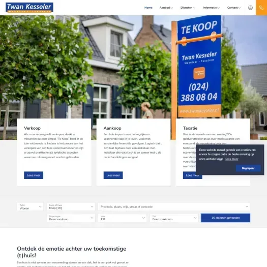 Screenshot van de website van www.twankesseler.nl