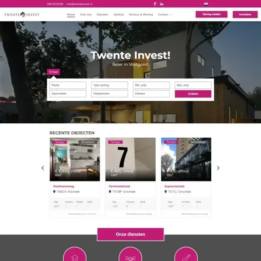 Screenshot van de website van www.twenteinvest.nl