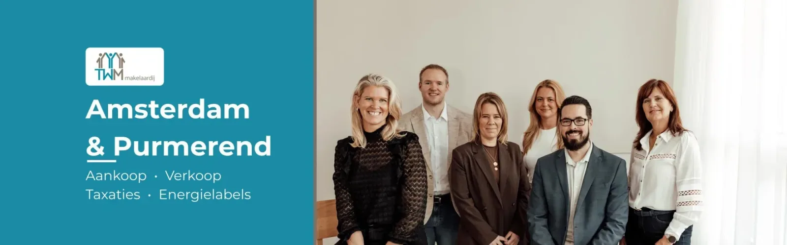 Team foto van TWM Makelaardij Amsterdam