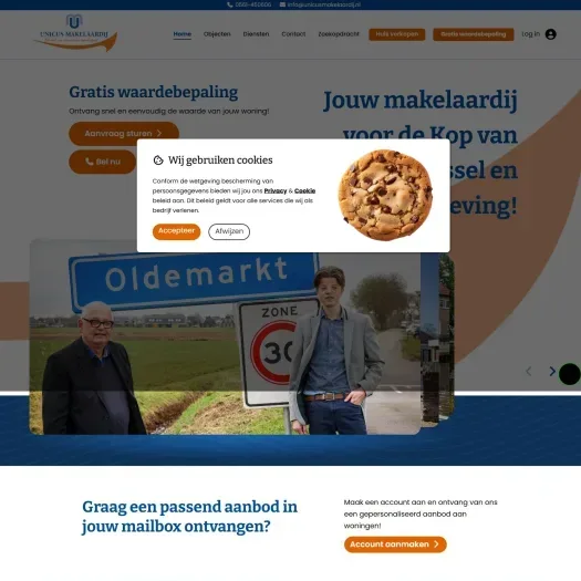 Capture d'écran du site web de www.unicusmakelaardij.nl