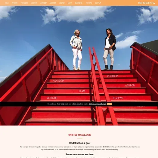 Screenshot of the website of www.unistee.nl