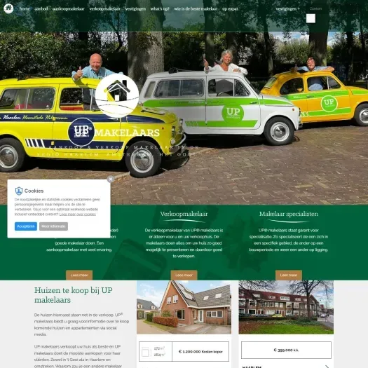 Screenshot der Website von www.upmakelaars.nl