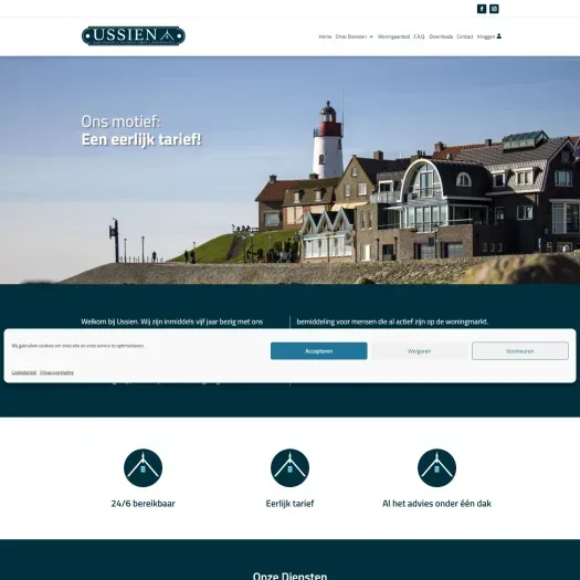 Screenshot of the website of www.ussien.nl