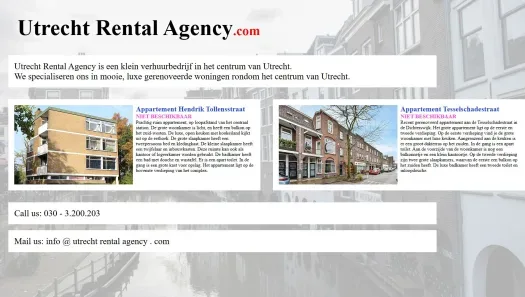 Screenshot van de website van utrechtrentalagency.com