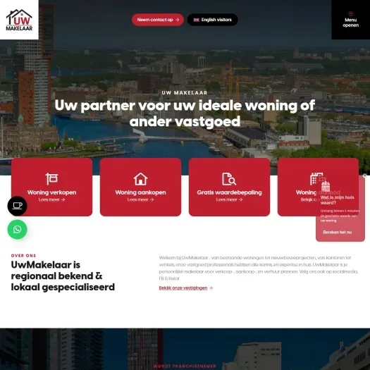 Screenshot of the website of www.uwmakelaar.com