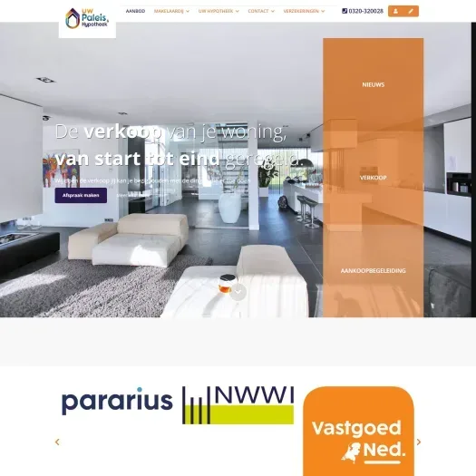 Capture d'écran du site web de www.uwpaleis.nl