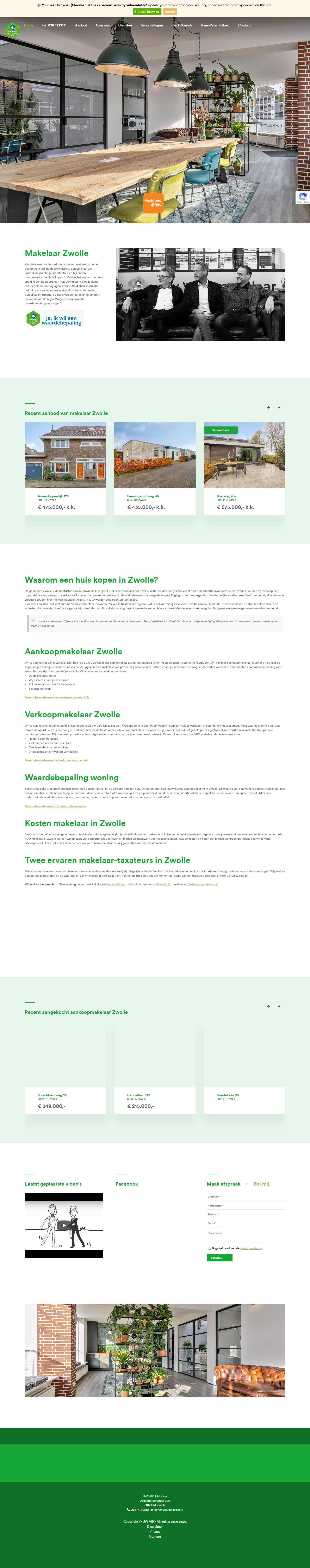 Capture d'écran du site web de www.uwvbomakelaar.nl