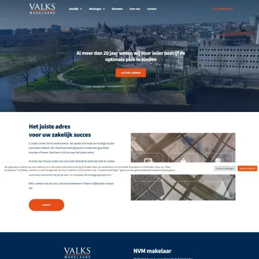 Screenshot van de website van www.valksbedrijfsmakelaars.nl