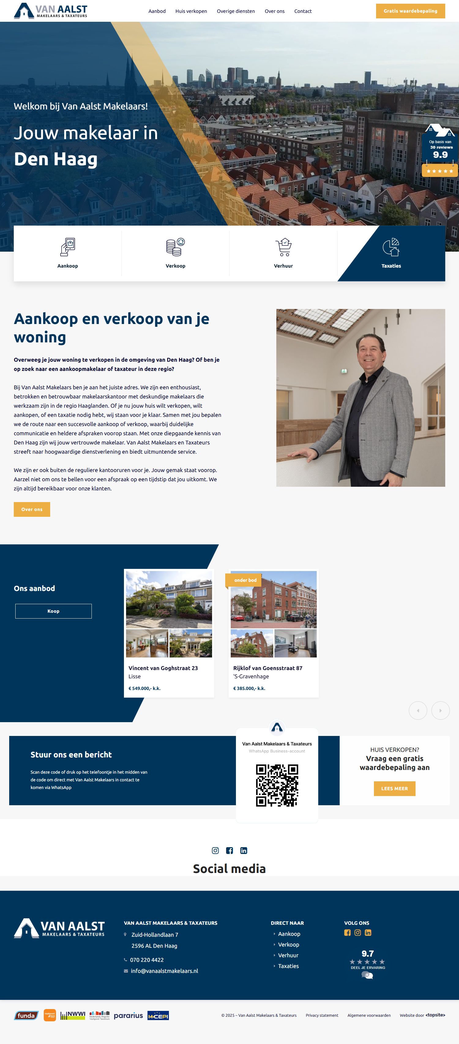 Screenshot der Website von www.vanaalstmakelaars.nl