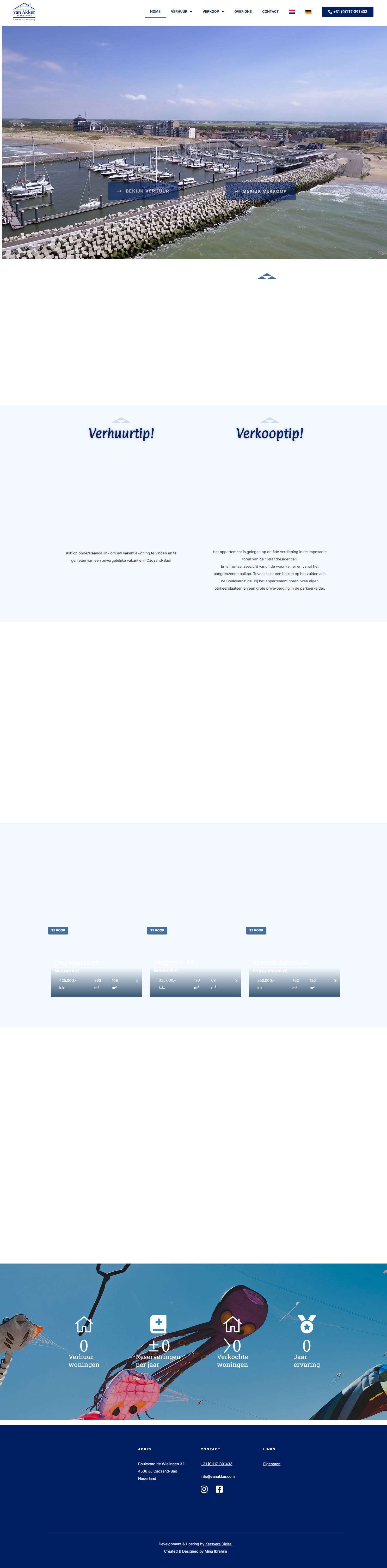 Screenshot der Website von www.vanakker.com