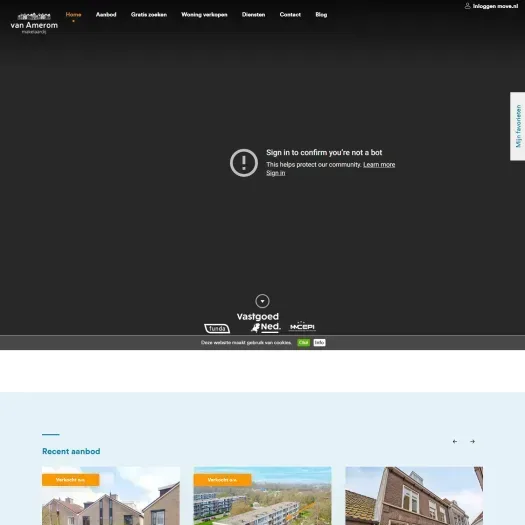 Screenshot of the website of www.vanamerom.com