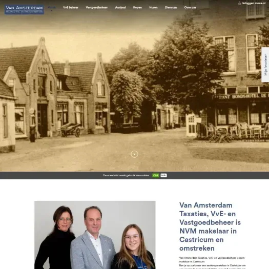 Screenshot van de website van www.vanamsterdam.nl