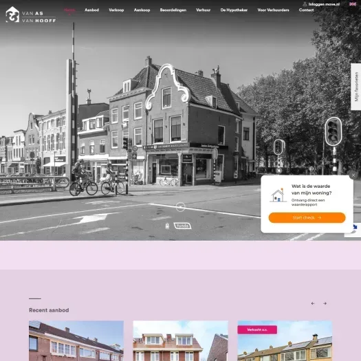 Screenshot van de website van www.vanasenvanhooff.nl