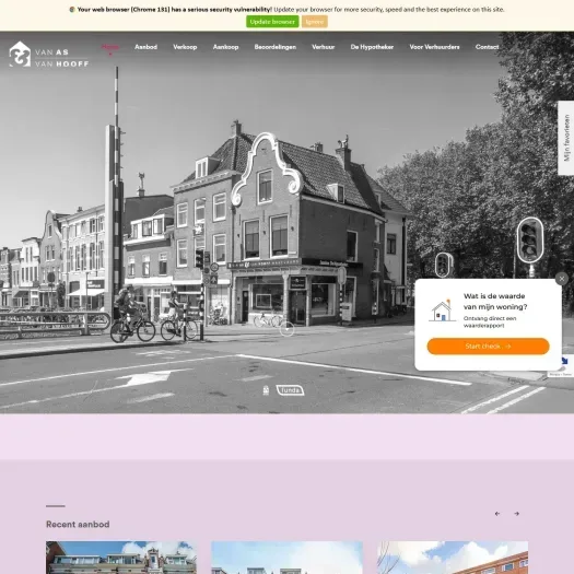 Screenshot van de website van www.vanasenvanhooff.nl