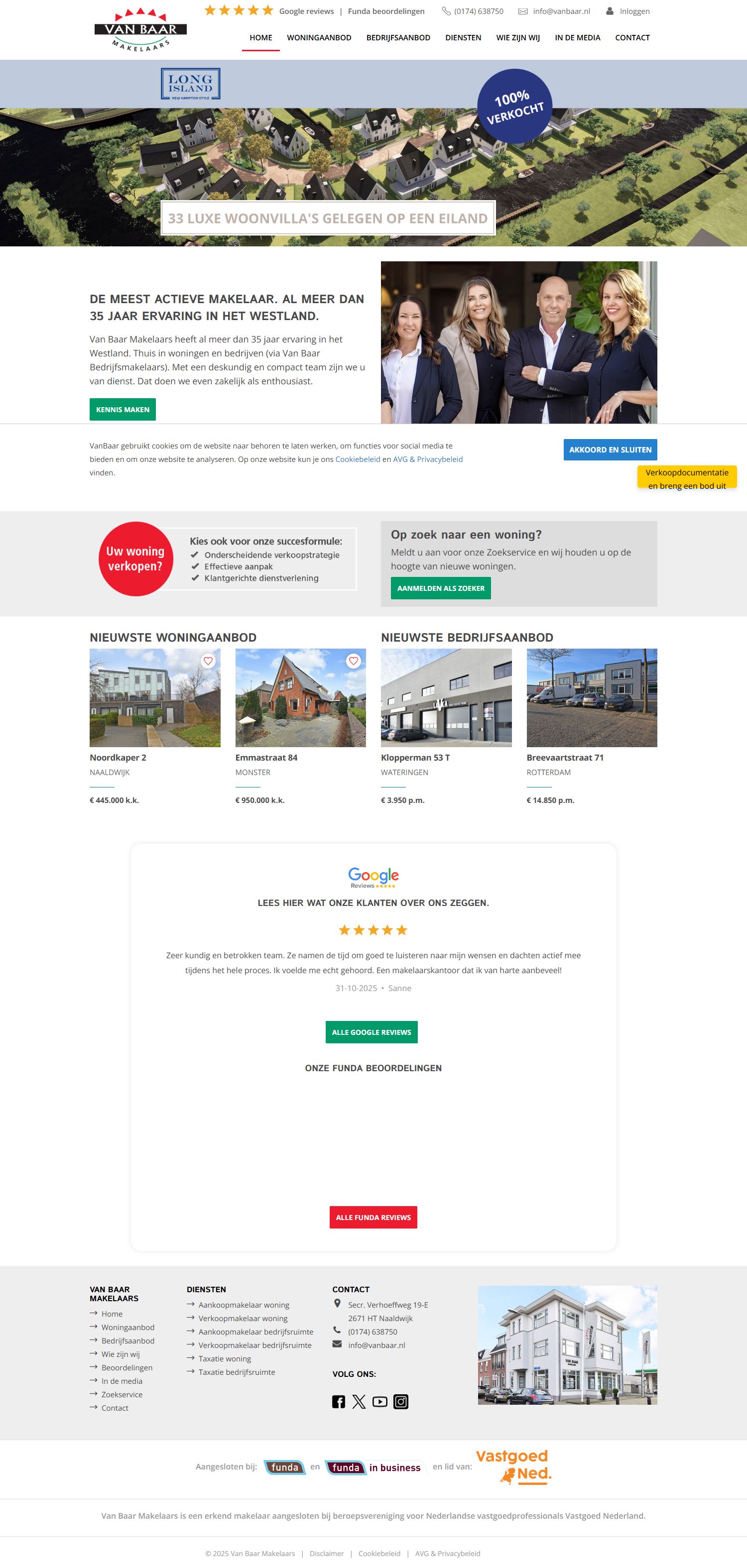 Screenshot der Website von www.vanbaar.nl