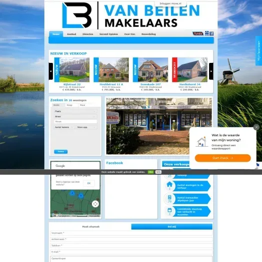 Capture d'écran du site web de www.vanbeilenmakelaars.nl