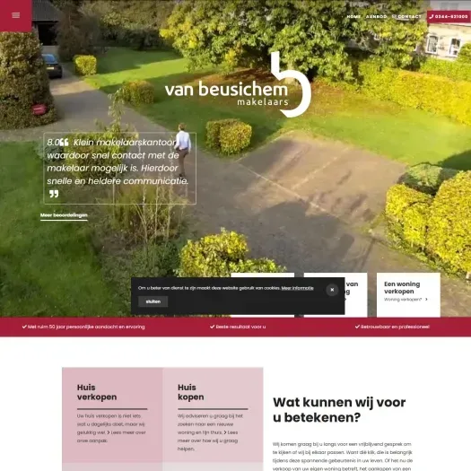Screenshot van de website van www.vanbeusichem.nl