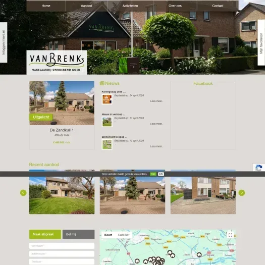 Screenshot van de website van www.vanbrenk.nl