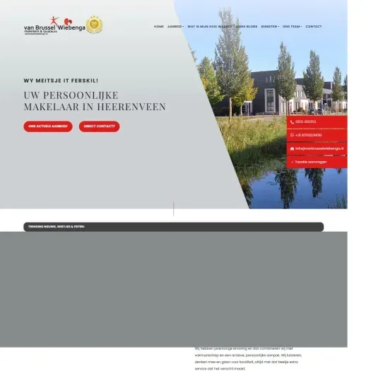 Screenshot van de website van www.vanbrusselwiebenga.nl