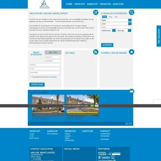 Capture d'écran du site web de www.vandalmakelaardij.nl