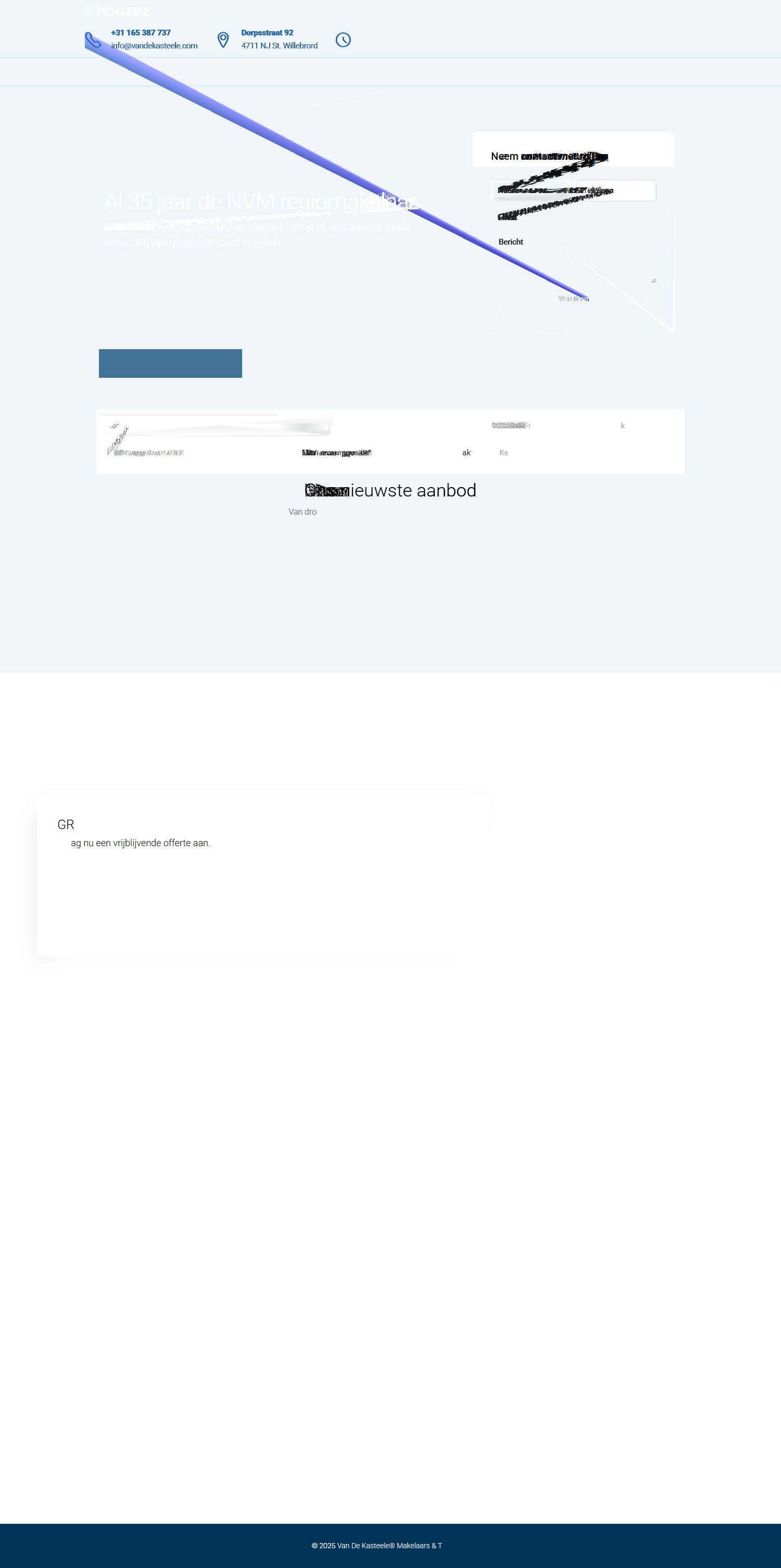 Screenshot of the website of www.vandekasteele.com