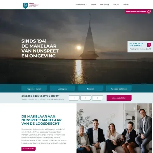 Capture d'écran du site web de www.vandeloosdrechtmakelaars.nl