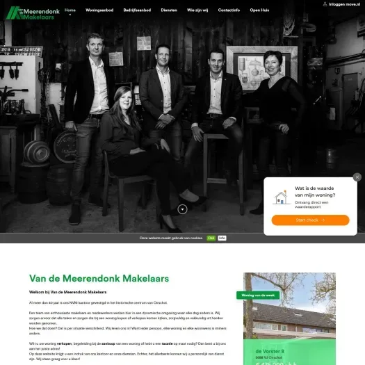 Capture d'écran du site web de www.vandemeerendonkmakelaars.nl
