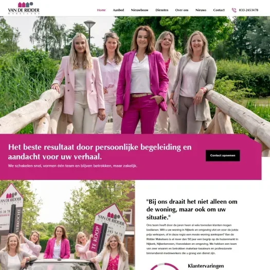 Screenshot der Website von www.vdridder.nl