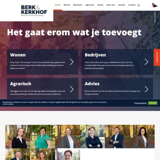 Screenshot van de website van www.berkkerkhof.nl